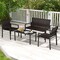 4 Pieces Patio Furniture Set with Heavy Duty Galvanized Metal Frame